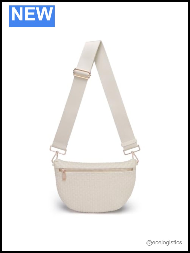 Woven Crossbody Bag Leather Bum Sling Purse Chest Travel Festival